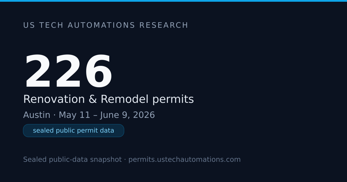 226 Renovation & Remodel Permits in Austin — June 2026