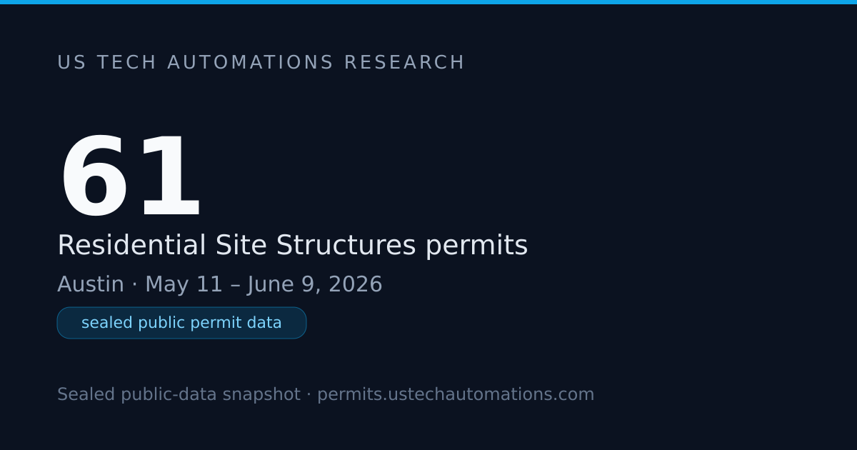 61 Residential Site Structures Permits in Austin — June 2026